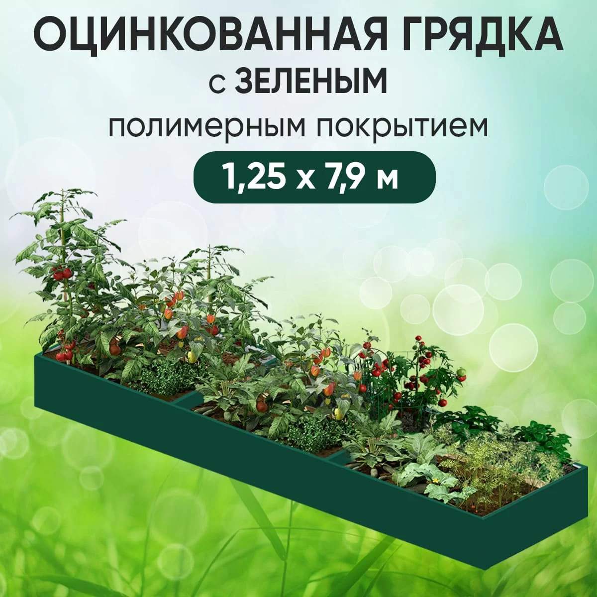 Грядка зеленая (1,25 х 7,9)